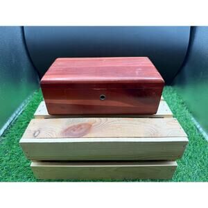 Vintage Lane Mini Cedar Wood Chest Trinket Box - Non-Functional Lock